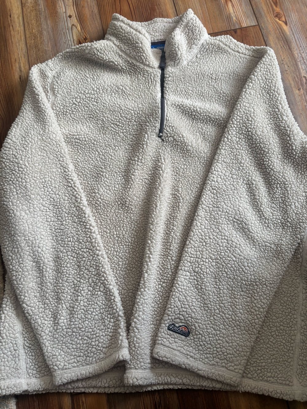 chubbies Cream Sherpa Quarter-Zip Pullover